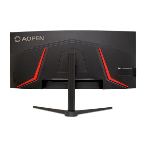 AOPEN AOPEN by Acer 34HC5CU S3bmiiphx 34" QHD 3440 x 1440 21:9 Curved Gaming Monitor | AMD FreeSync Premium | Up to 180Hz | 1ms TVR | Tilt & Height Adjustable | VESA Mountable | 1 x DP 1.4 & 2 x HDMI 2.0