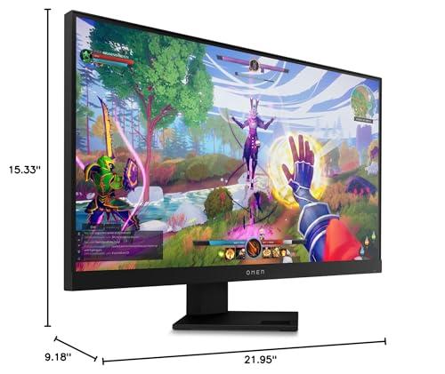 OMEN OMEN 25i Gaming Monitor, 1080p IPS FHD Display, 165Hz with 1ms Response Time, VESA HDR 400, NVIDIA G-SYNC Compatible, AMD FreeSync Premium Pro, VESA Mounting, Console Compatible, Eyesafe Screen