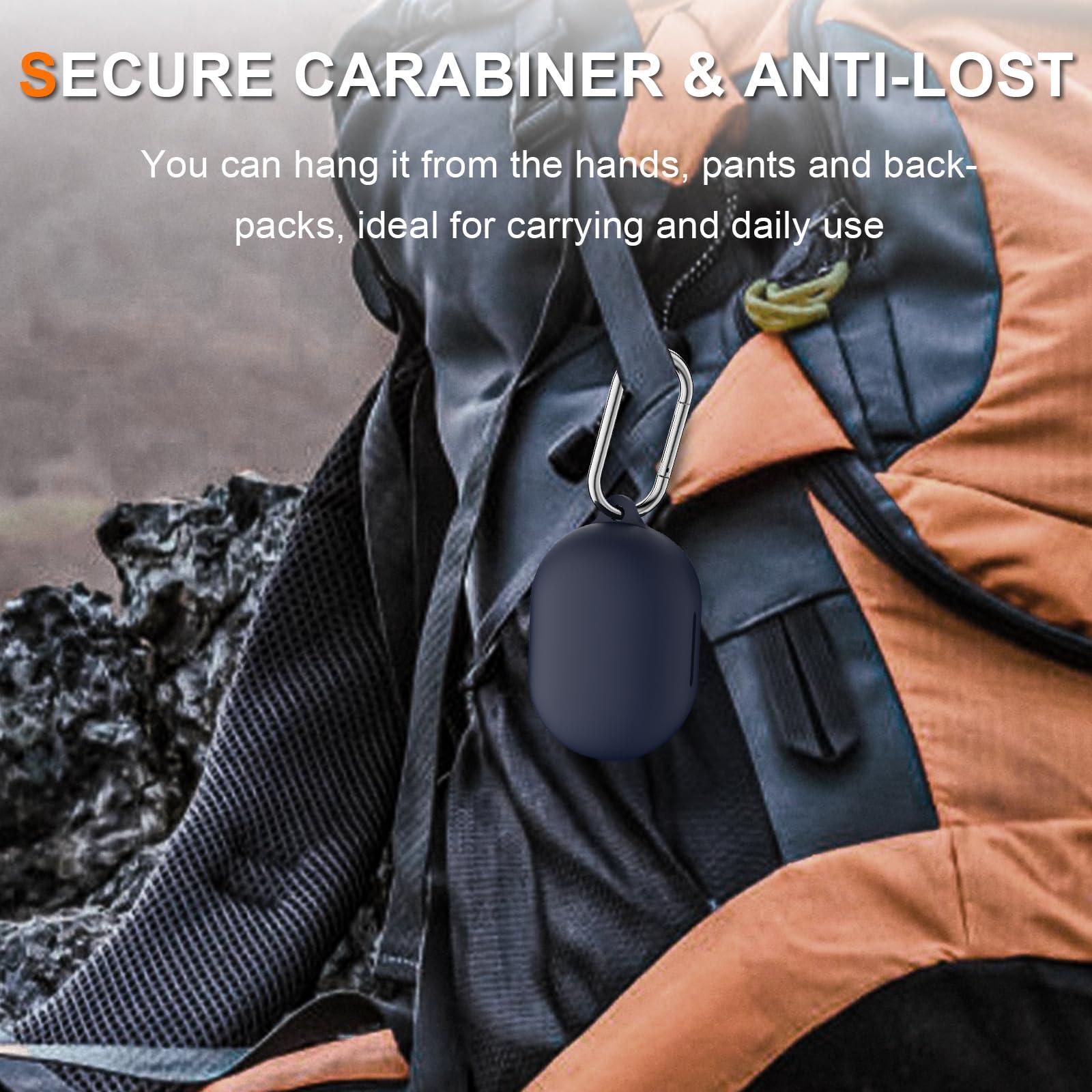 LDSXAY LDSXAY Compatible with Bose New QuietComfort Earbuds Case Cover, Soft Silicone Shockproof Protective Skin Case for Bose New QuietComfort Earbuds 2024 with Carabiner, Front LED Visible (Dark Blue)