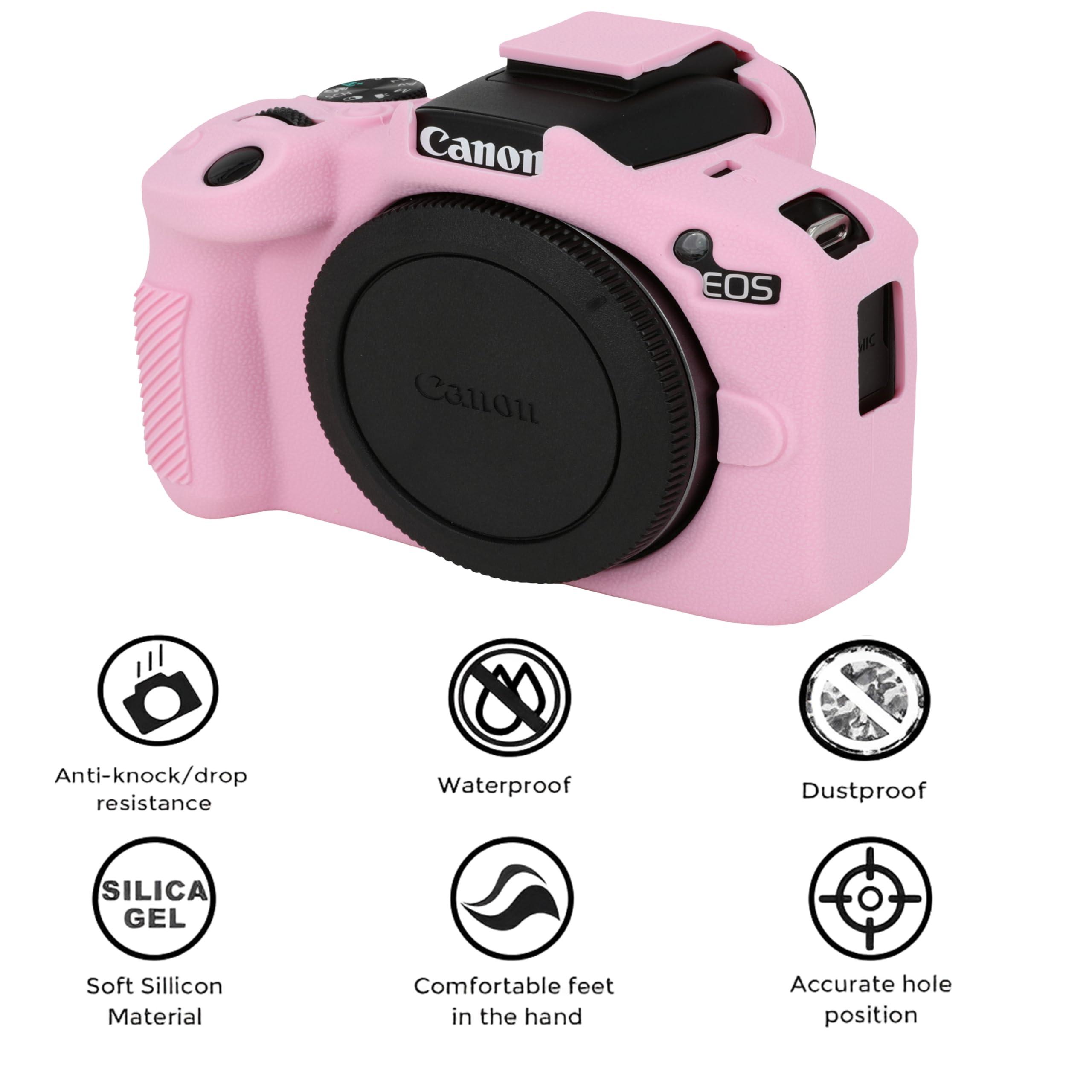 AEXUTDA Case for Canon EOS R50, EOS R50 Camera Silicone Protective Case, Lightweight, Anti-Scratch Slim Fit Soft Skin, EOS R50 Accessories, AEXUTDA Bag for EOS R50 Mirrorless Vlogging Camera - Pink