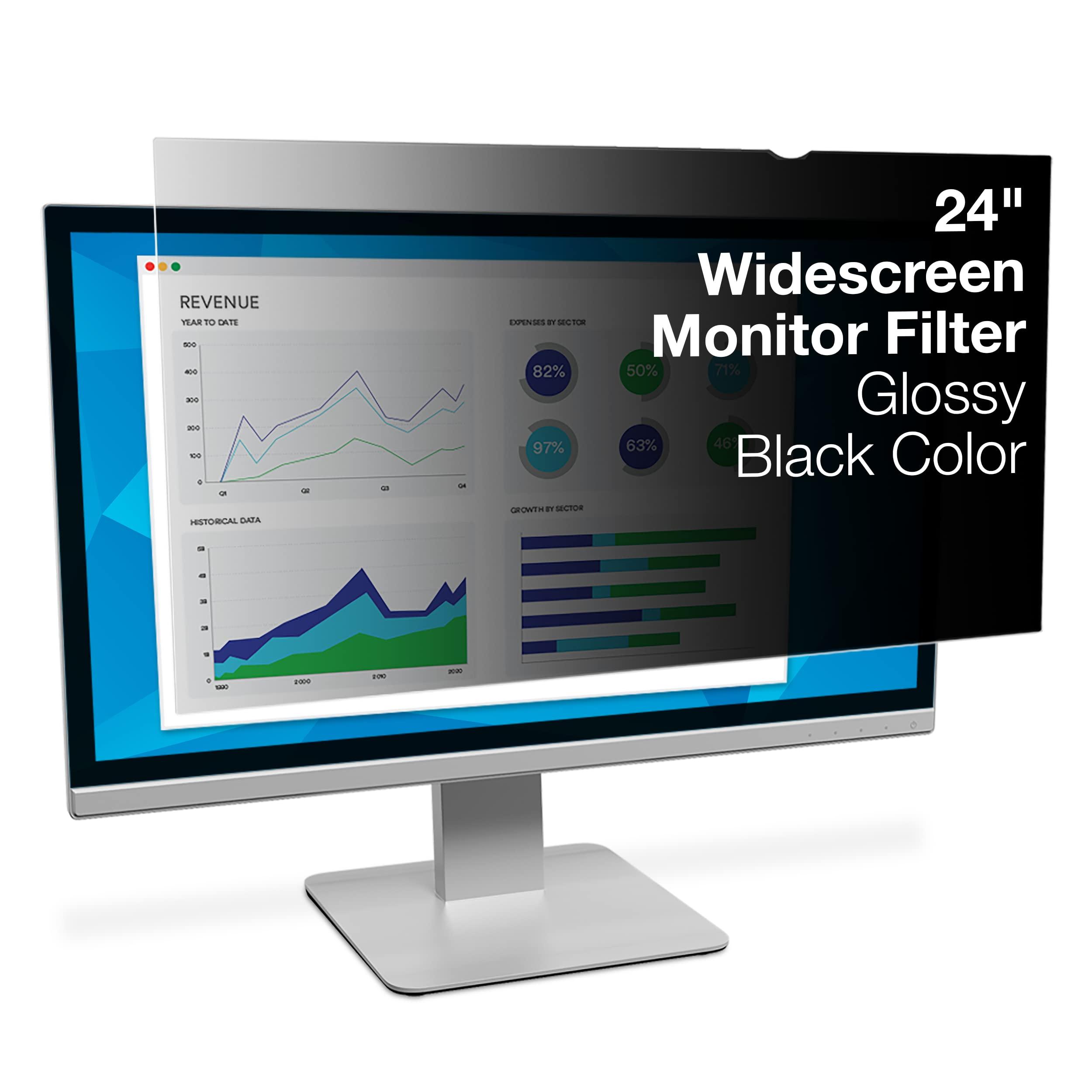 3M Privacy Filters 3M Privacy Filters for 24 Inch and 23.8 Inch Widescreen Monitors, Reversible Glossy/Matte, Blue Light Reduction