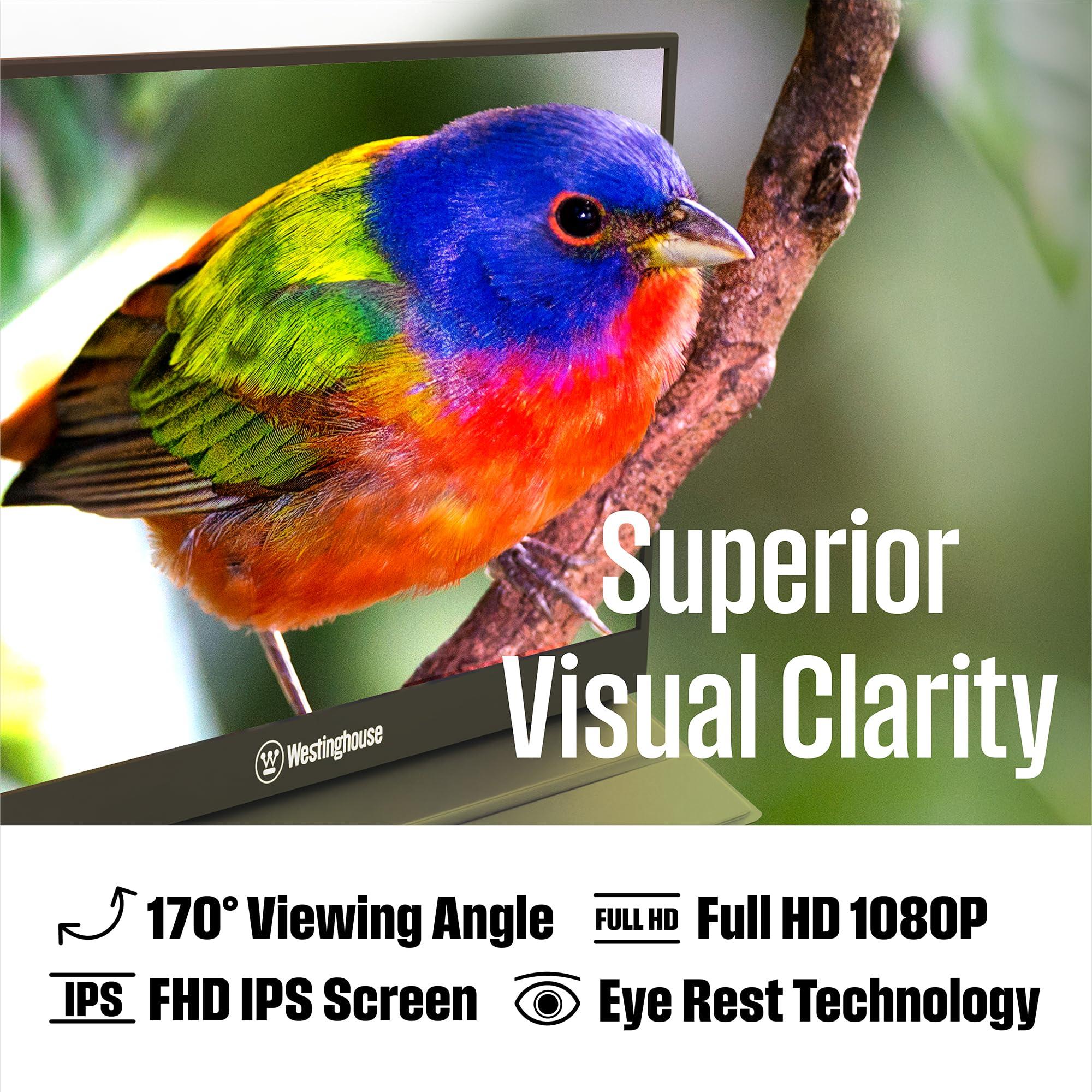 Westinghouse Westinghouse 15.6 Inch Portable Monitor for Laptop & Travel, 1080p, 60Hz, IPS Display, Full HD Screen with Magnetic Protective Cover, Built in Speakers, 1x Mini HDMI, 1x USB Type-C