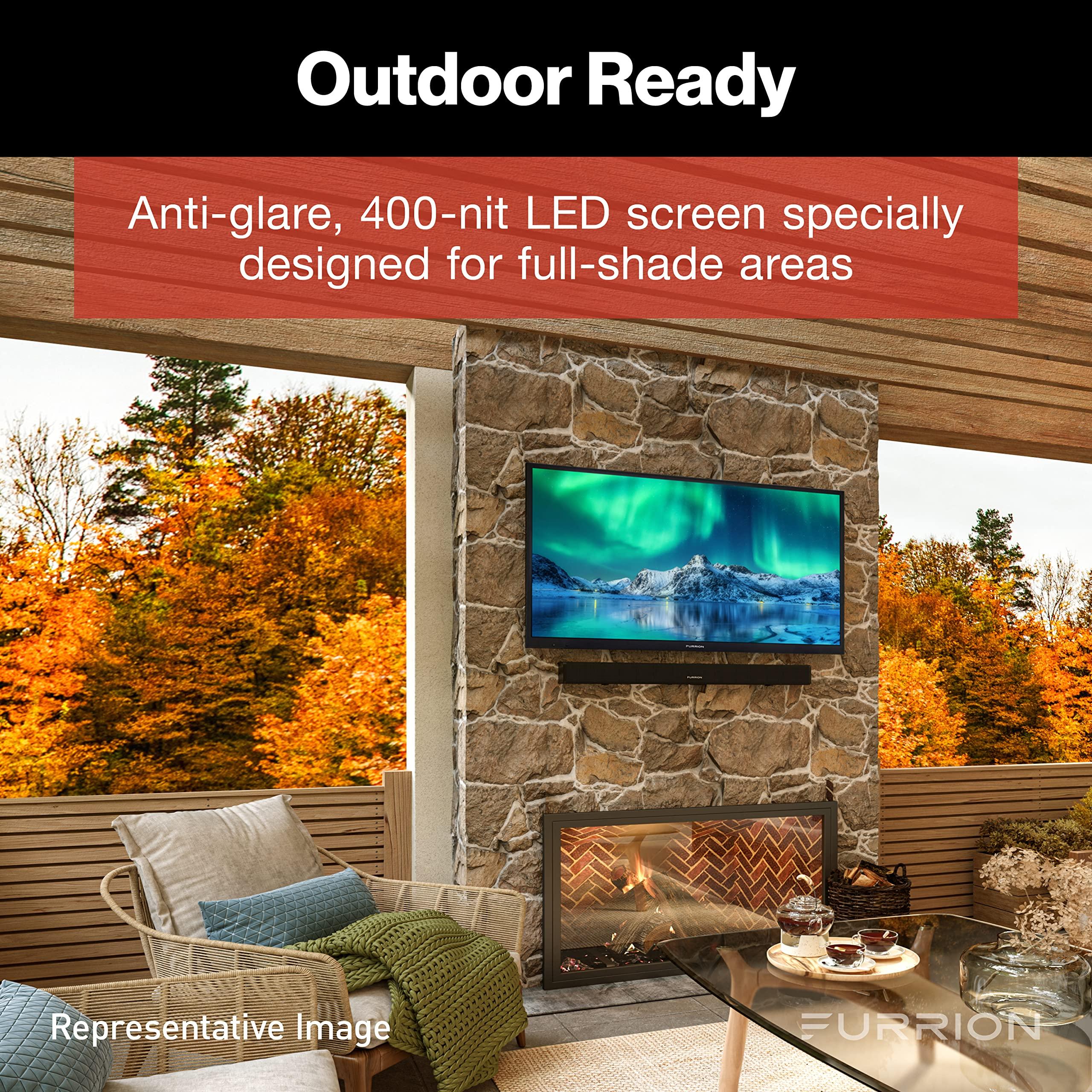 Furrion Furrion Aurora 43-Inch Full-Shade 4K LED Outdoor Smart TV - Weatherproof Outdoor Television w/ HDR10, Anti-Glare, 400-Nit LED Screen, Impact-Resistant Screen, External Antenna for Shaded Outdoor Areas
