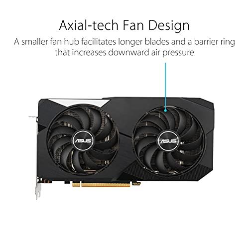 ASUS ASUS Dual AMD Radeon RX 6600 XT OC Edition 8GB GDDR6 Gaming Graphics Card (AMD RDNA 2, PCIe 4.0, 8GB GDDR6 Memory, HDMI 2.1, DisplayPort 1.4a, Axial-tech Fan Design, 0dB Technology)
