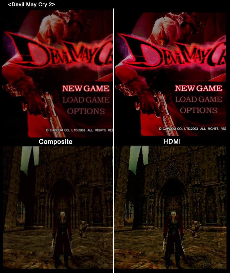 KUSTOMAZING HD Link HDMI Cable for PlayStation 2 & for PlayStation 1 Console, for PS1/PS2 to HDMI Adapter Improved Video Quality, HD Converter with 4:3/16:9 Switch HDCABLEPS2-02