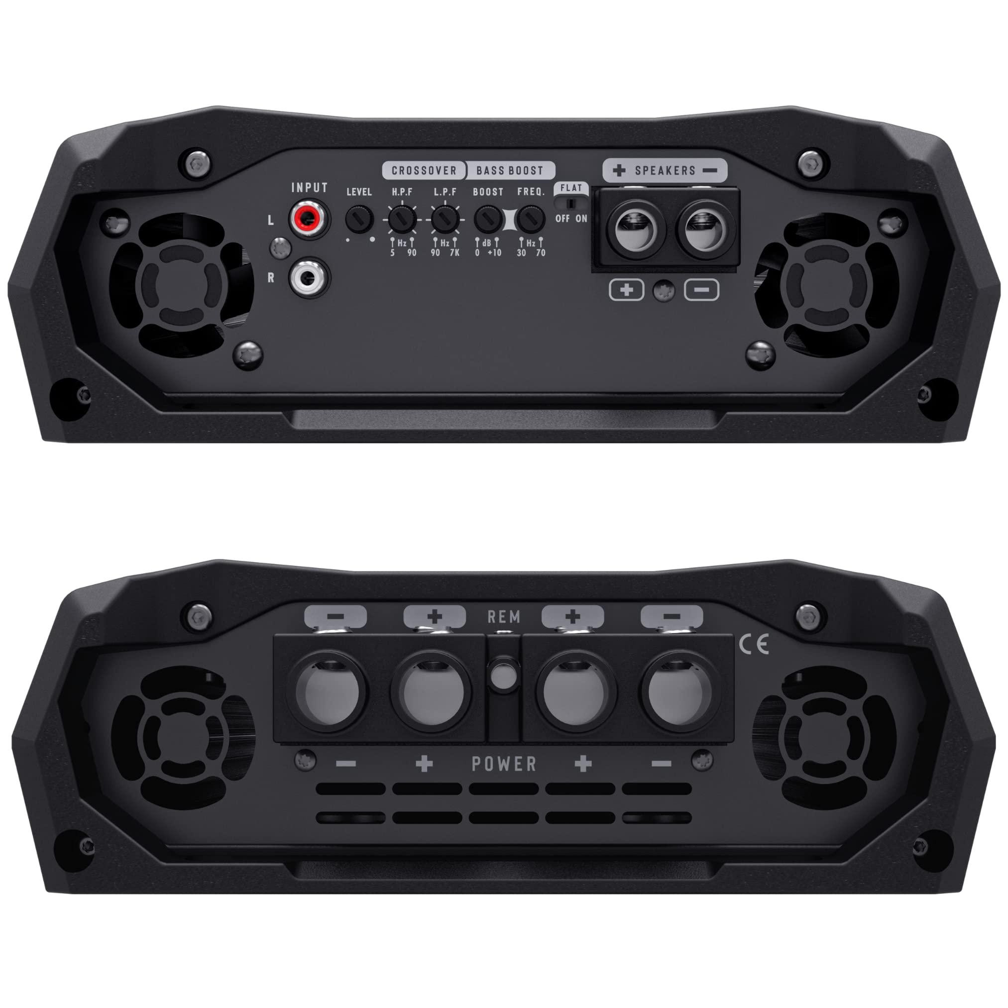 Stetsom Stetsom Bravo Full 12000 1 Ohm Mono Car Amplifier, 12000.1 12K Watts RMS, 1 Stable Car Audio, HD Sound Quality, Crossover & Bass Boost, Car Stereo Speaker Subwoofer MD, Smart Coolers