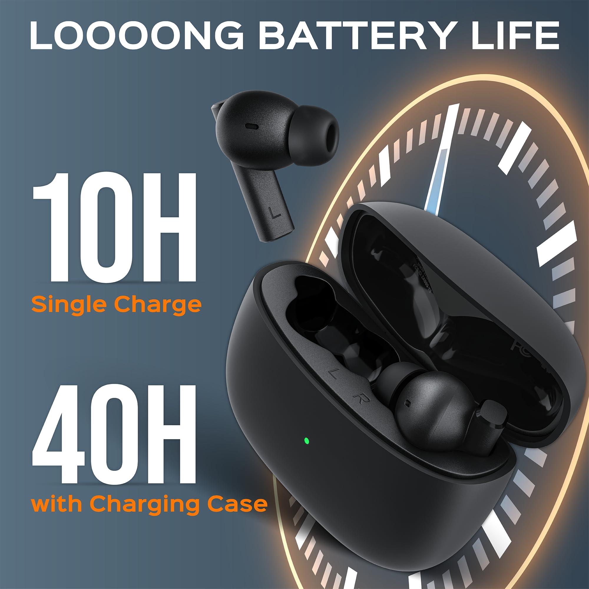 TREBLAB TREBLAB X8 True Wireless Earbuds - Active Noise Cancelling, Bluetooth 5.4, IPX5 Waterproof, 40H Playtime, Dual ENC Mics, Comfortable Fit for Running, Sports, Gym, Travel - Exceptional Sound Quality