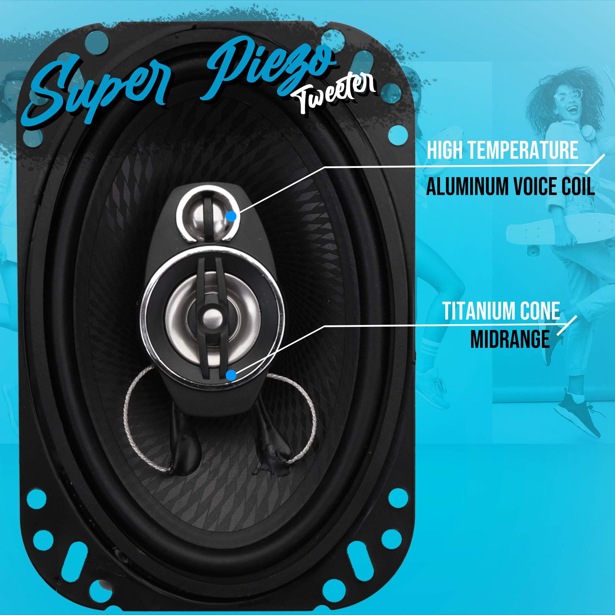 Pyle Pyle 3-Way Universal Car Stereo Speakers - 400W 6 x 8 Triaxial Loud Pro Audio Car Speaker Universal OEM Quick Replacement Component Speaker Vehicle Door/Side Panel Mount Compatible PL6183BK (Pair)