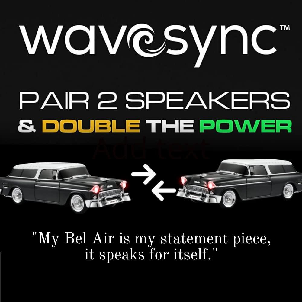 Audiobox Audiobox 1955 Bel Air Retro Ride Bluetooth Car Speaker & FM Radio | with USB, SD, AUX Input for Office, Home, Garage (Blue)