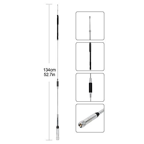 UAYESOK Quad Band Mobile Radio Antenna 10m/6m/2m/70cm for YAESU FT-8900R TYT TH-9800 QYT KT-980 Plus KT-8900 KT-7900D with TC-40 Mount Bracket Clip and 5m Cable