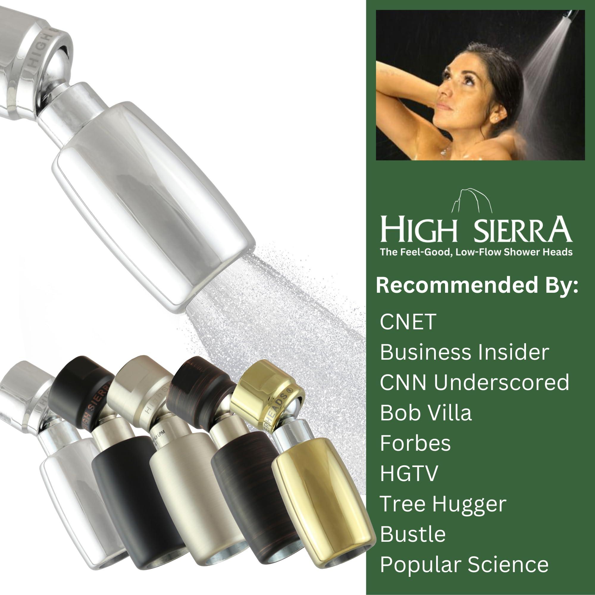 HIGH SIERRA SHOWERHEADS High Sierra Showerheads - Solid Metal 1.8 GPM High-Efficiency, Low-Flow Shower Head - Chrome