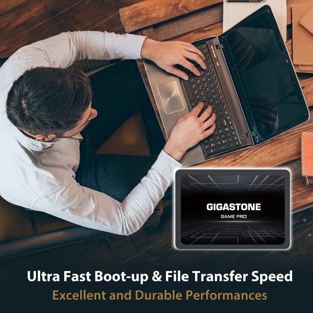 Gigastone Gigastone SATA SSD 512GB 2.5 inch SSD 530MB/s Upgrade Laptop PC Memory and Storage PS4 HDD Replacement 2.5" Internal Solid State Hard Drives SATA III SLC Cache 3D NAND Game Pro Performance