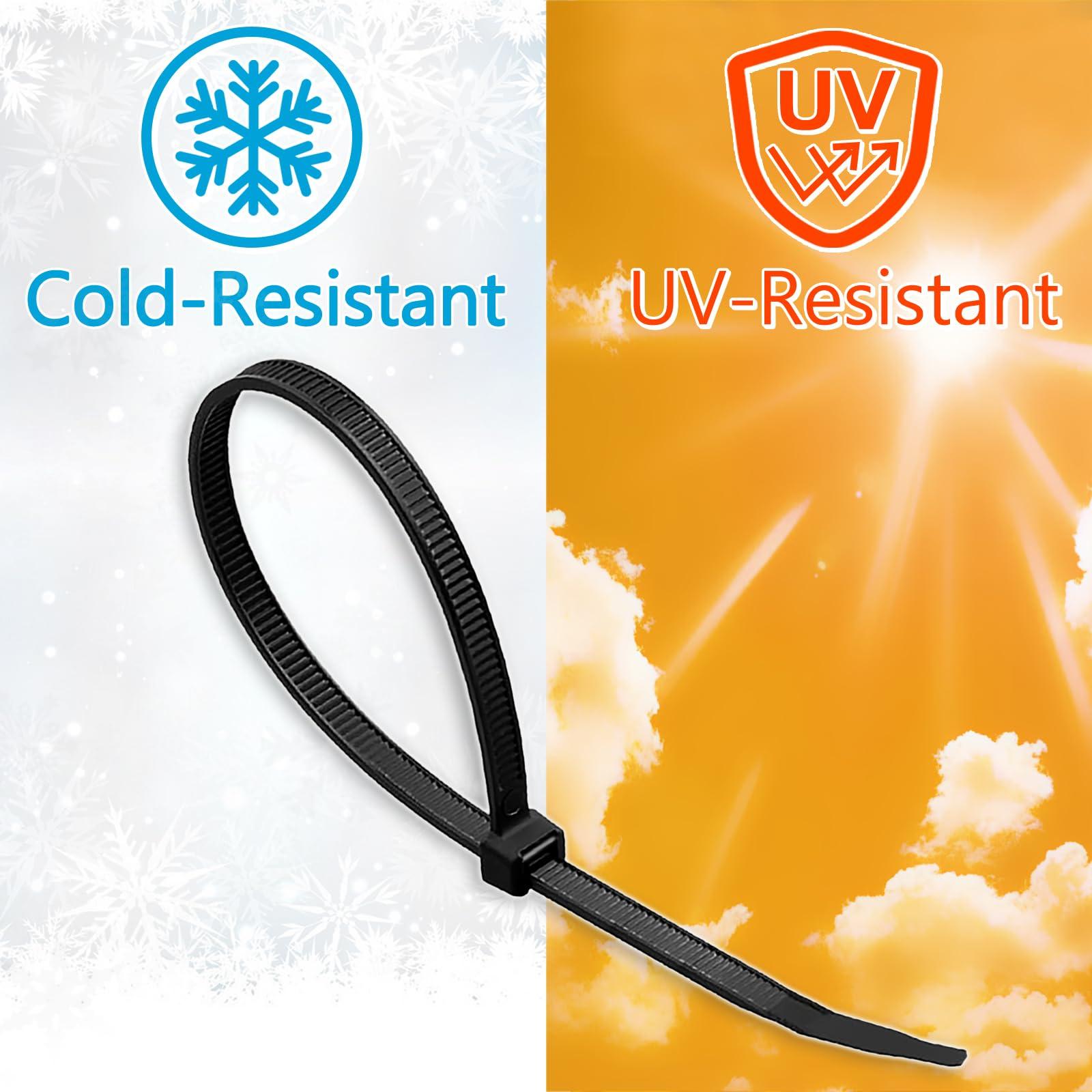 Glufirm Zip Ties 10 inch (100 Pack), Black Cable Ties, 45lb Tensile Strength, Wire Ties, Glufirm