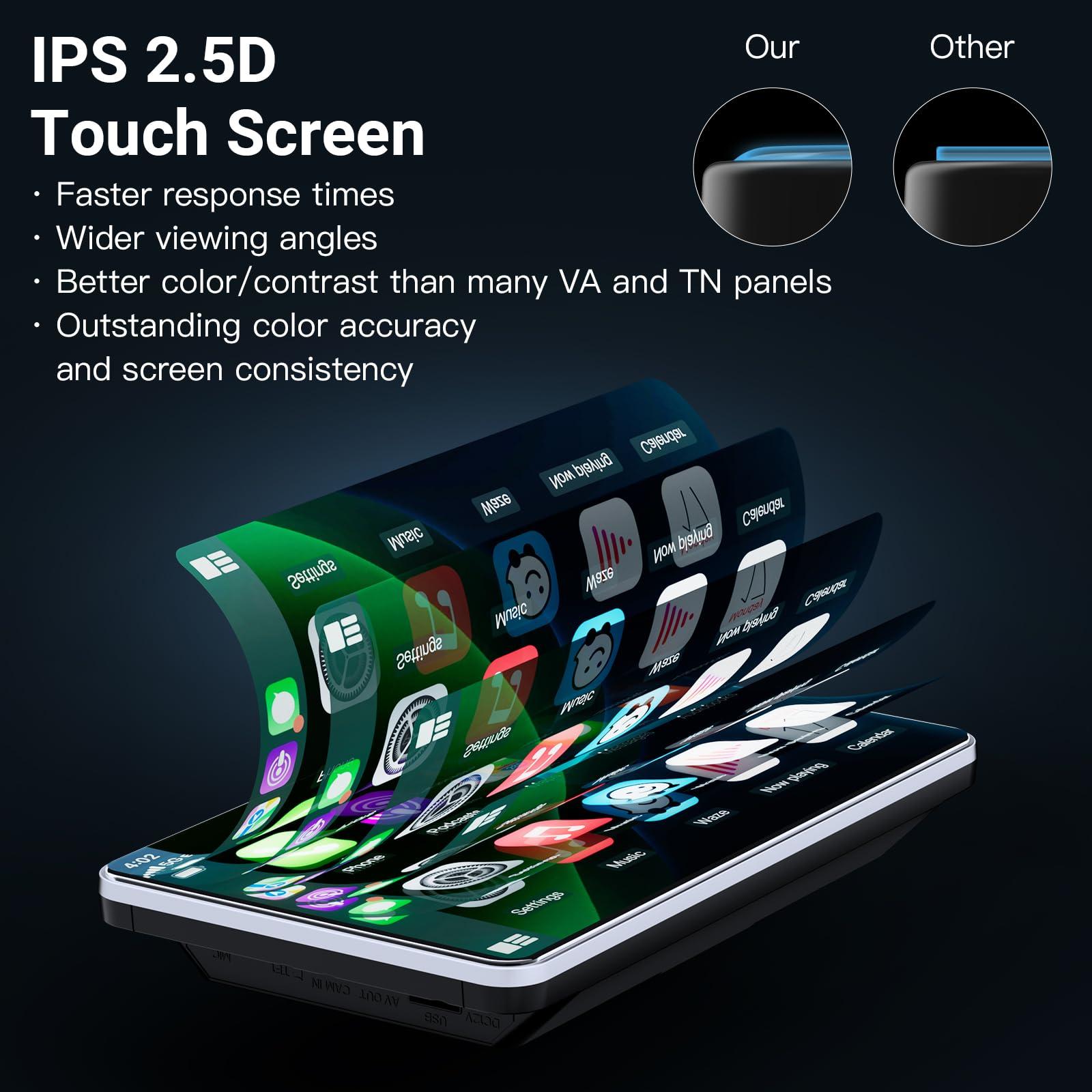 Carpuride Carpuride W701, Portable Wireless CarPlay Screen for Car- 7 Inch Car Play Screen Compatible with Android Auto and Apple CarPlay - Multimedia Player, Bluetooth, Navigation Screen for All Vehicles