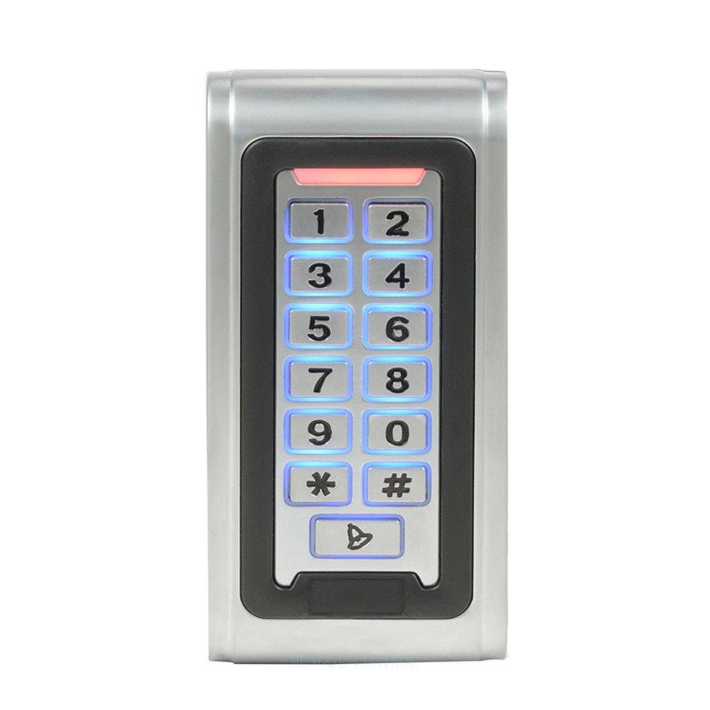 MENGQI-CONTROL MENGQI-CONTROL Waterproof Metal RFID PIN Code Door Security Access Control System ANSI Standard North American Heavy Duty Electric Strike Lock,110V-240V Power Supply Unit,Exit Button,Cards/Key Fobs