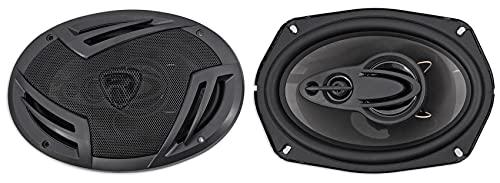 Rockville Rockville (4) RV69.4A 6x9 4-Way Car Speakers 1000 Watts/220w RMS CEA Rated Bundle with (1) ATOM P20 Marine/ATV/Car Bluetooth Amplifier, (1) RWK42 Installation Wire Kit (6 Items)