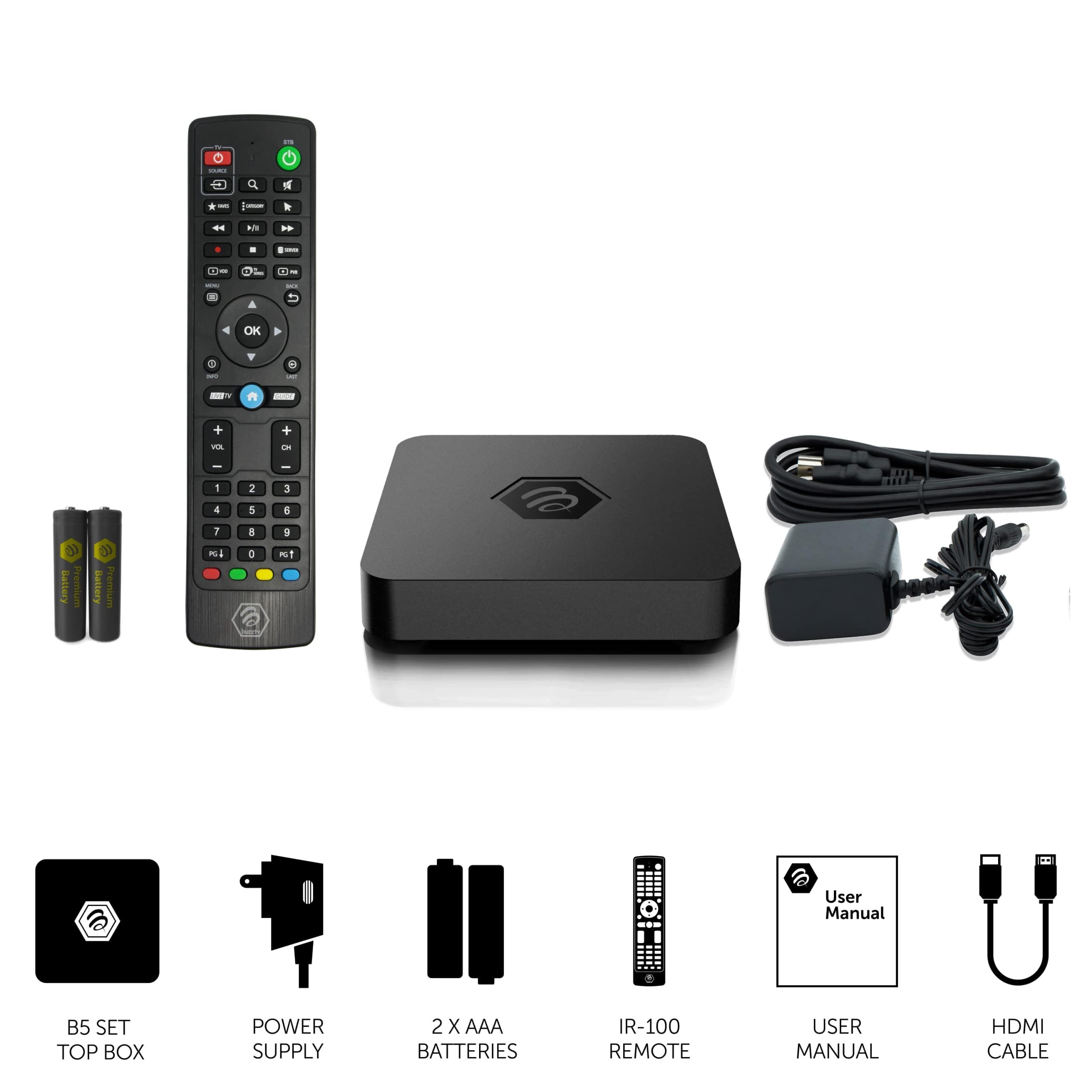 BuzzTV BuzzTV B5 Android 11 TV Box, 2GB RAM, 16GB Storage, 4K UHD, HDMI Output, Wi-Fi, Smart TV Box for Movies, Apps, TV Shows, and Entertainment