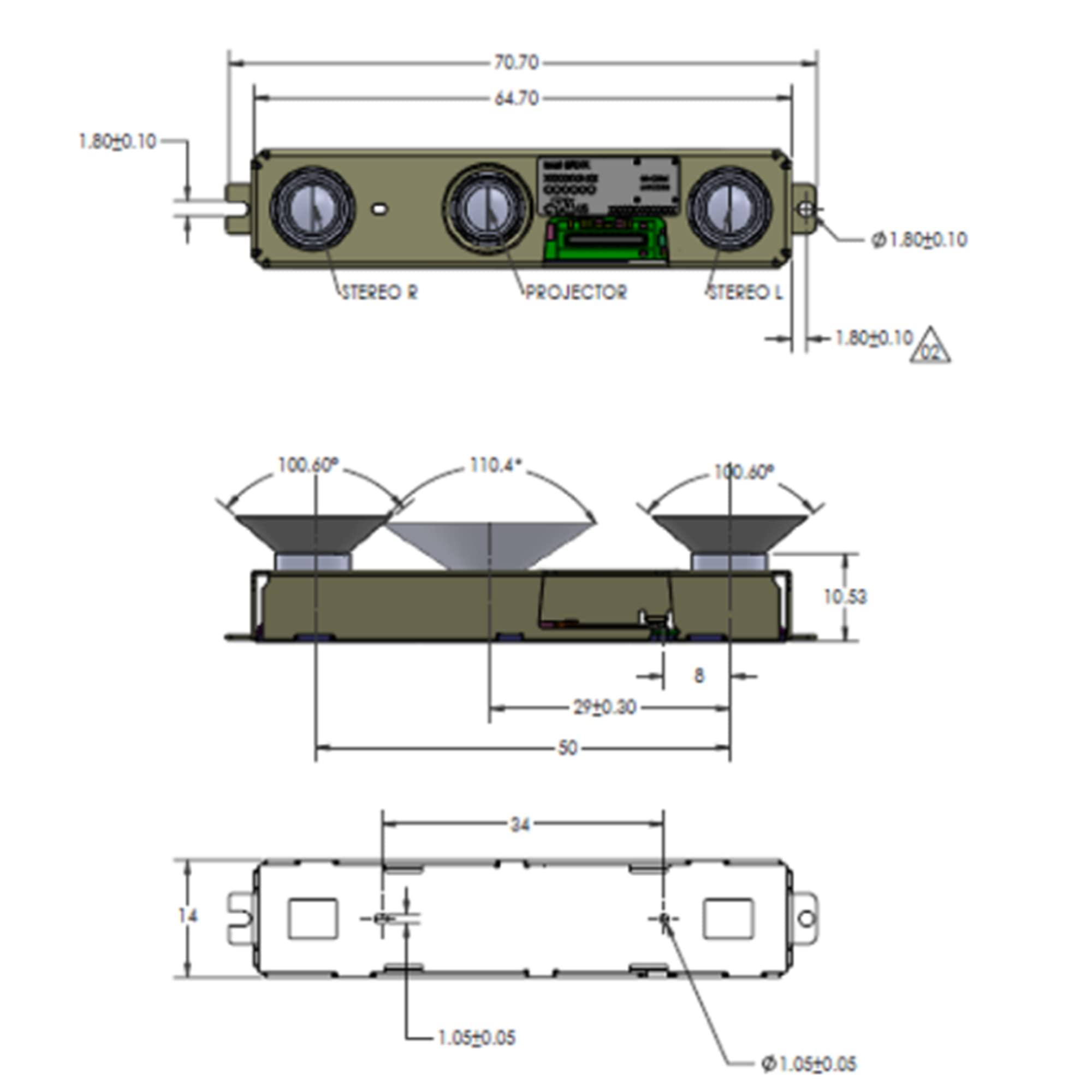 MiiElAOD Intel RealSense Depth Module D430 + Vision Processor D4 Board Bundle (Z-flat cable)