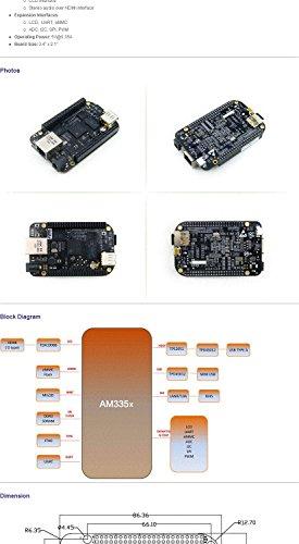 waveshare waveshare BeagleBone Black Rev C 1GHz ARM Cortex-A8 512MB DDR3 4GB 8bit eMMC Board Mini PC Development Board from Element14