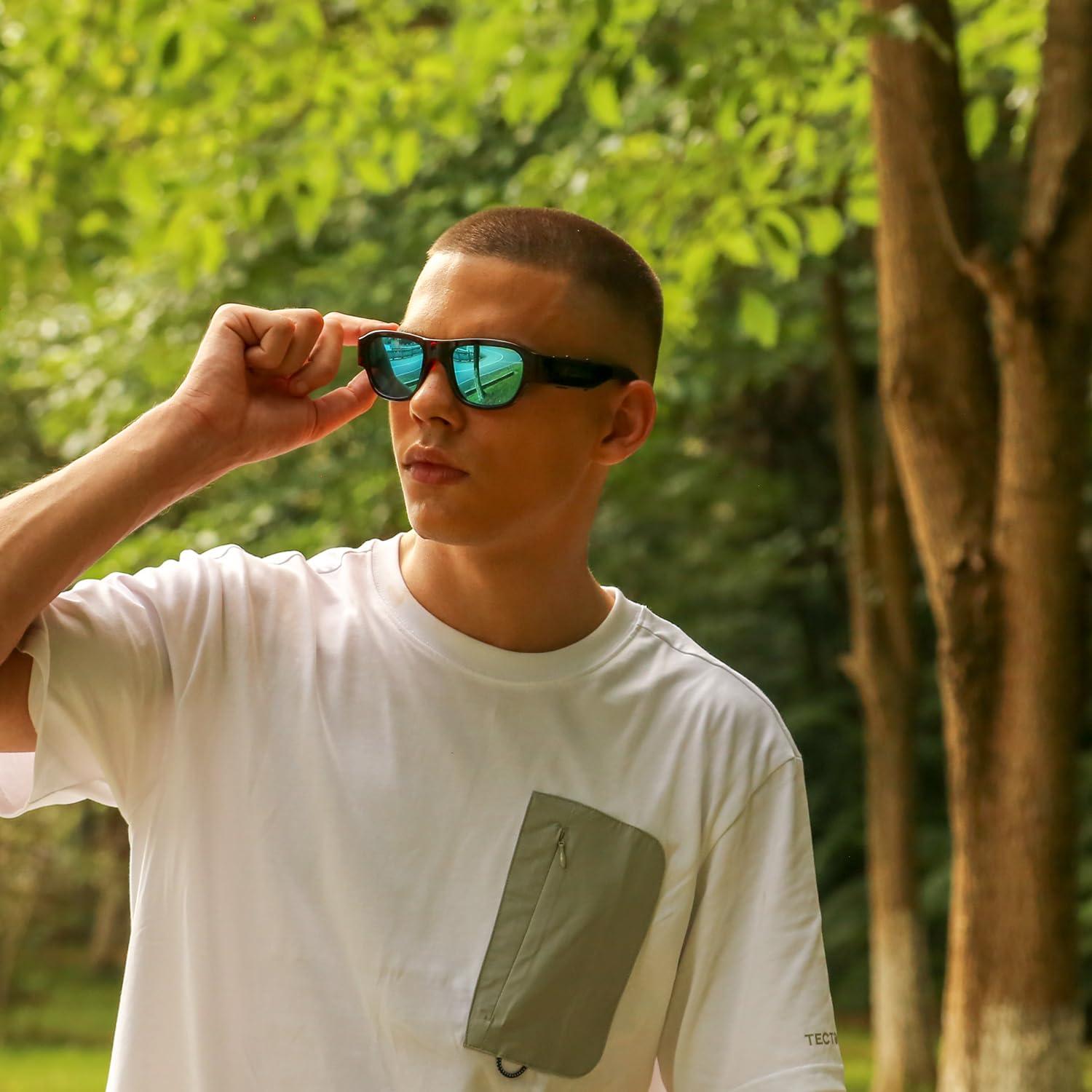 OhO sunshine OhO sunshine High Resolution Camera Glasses, 64GB Full HD 1080P Video Indoor and Outdoor with Built in 16MP Camera and Blue Polarized UV400 Lens