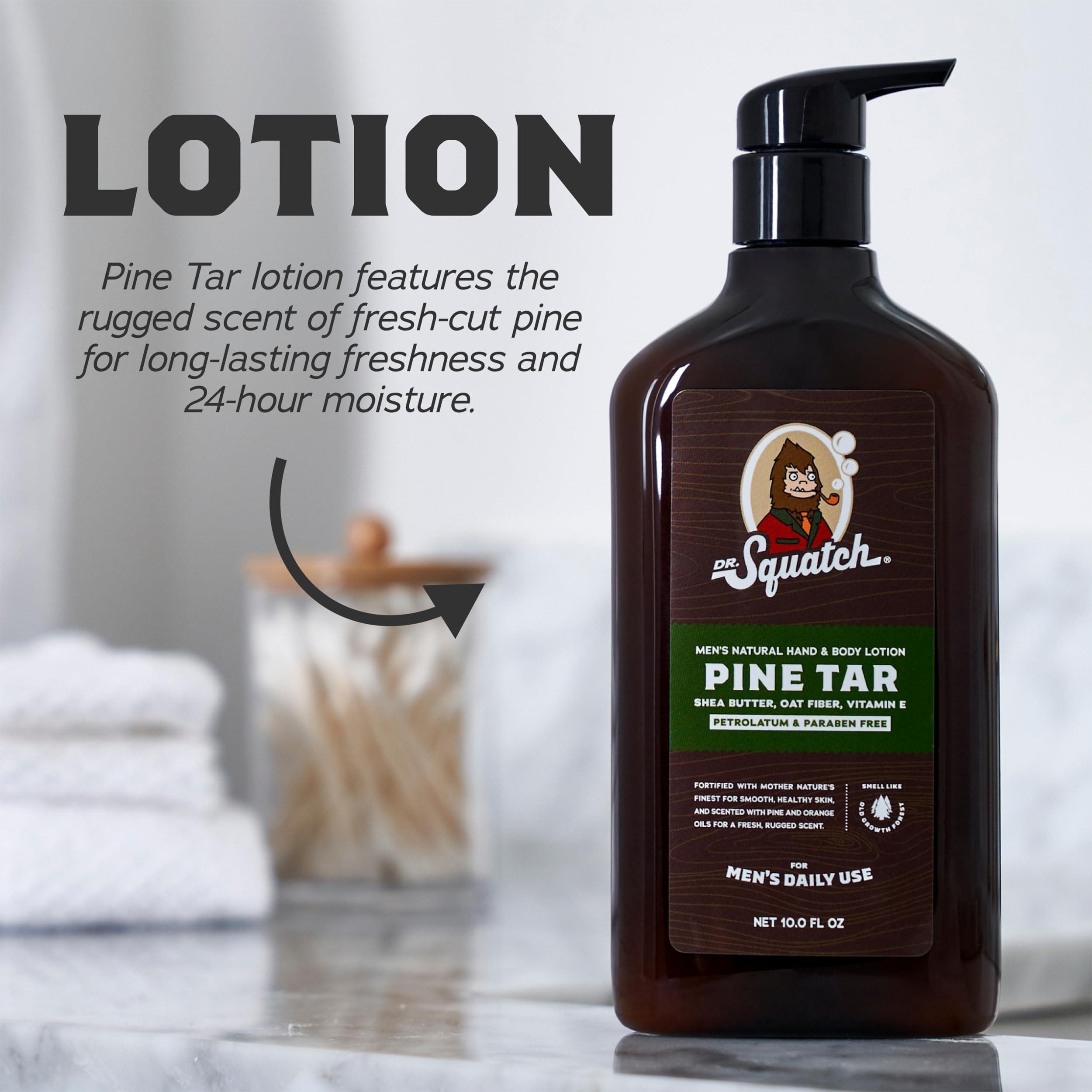 Dr. Squatch Dr. Squatch Men's Non-Greasy Natural Lotion - 24-hour moisturization hand and body lotion - Made with Shea Butter, Coconut Oil, and Vitamin E - Pine Tar (2 Pack)