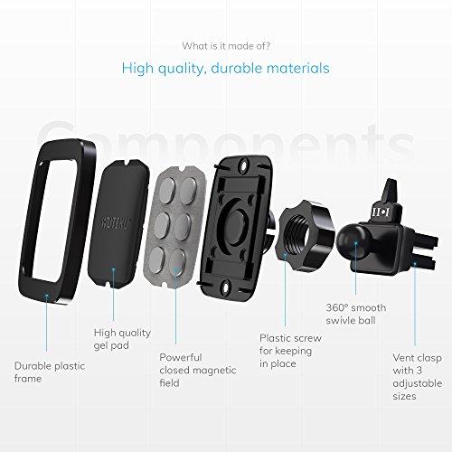 WUTEKU WUTEKU Magnetic Cell Phone Vent Holder Kit for Car - Works on All Vehicles, Phones and Tablets - Best Vent Mount - Compatible with iPhone XR, XS, 8, 7 and Galaxy S9, S8 by Pro Driver