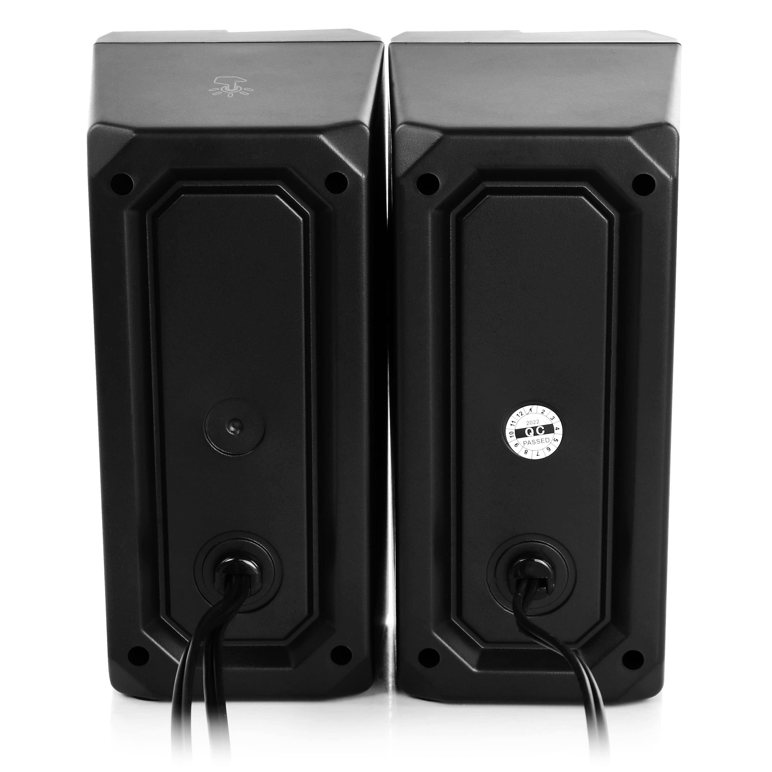 beFree Sound beFree Sound 2.0 Computer Gaming Speakers with LED RGB Lights, Black