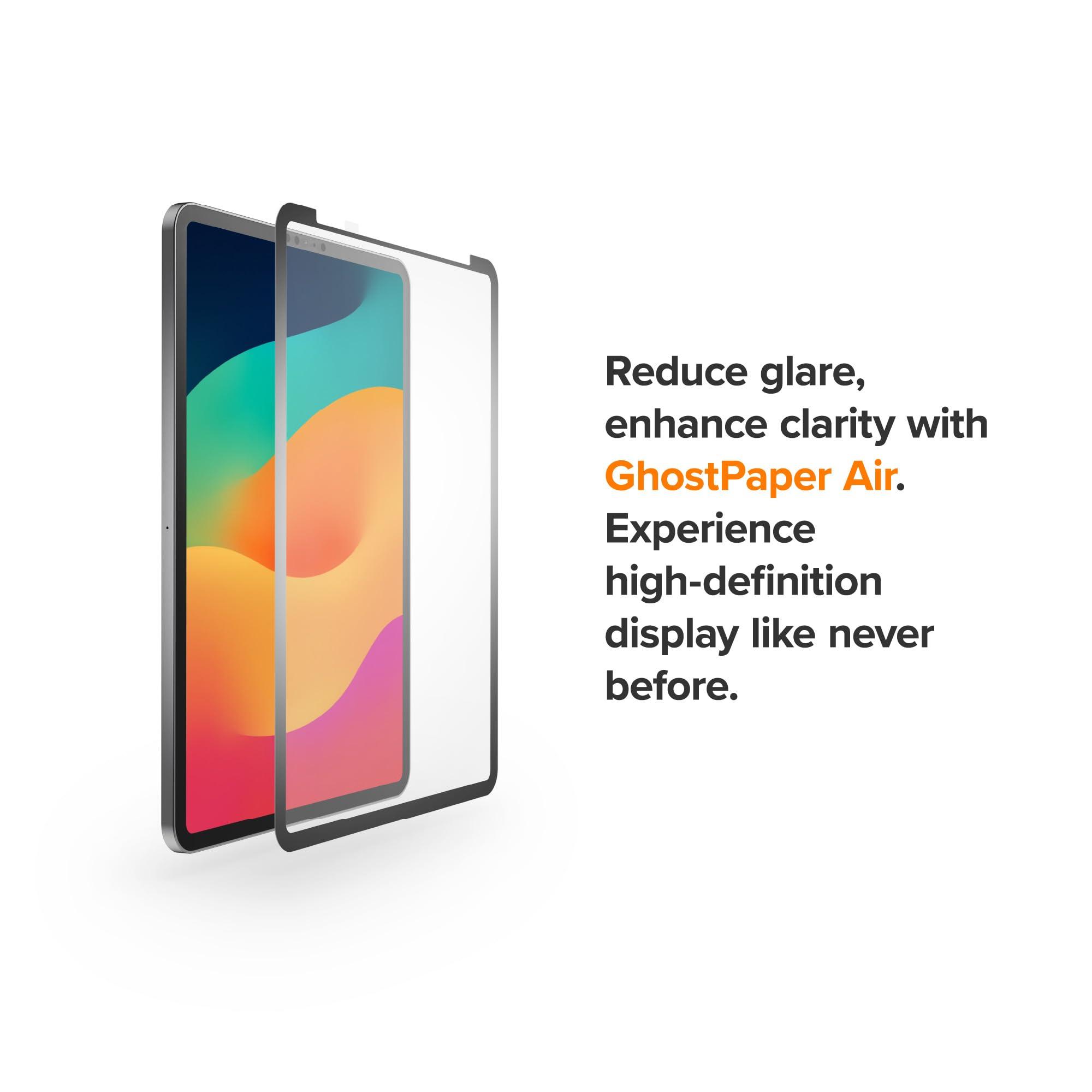 UPPERCASE UPPERCASE GhostPaper Air with Air-ttach Mounting Technology Premium Paper Feel Writing Sketching Surface Screen Protector, compatible with iPad Pro 12.9 in (2018 2020 2021 2022 Gen 3/4/5/6)