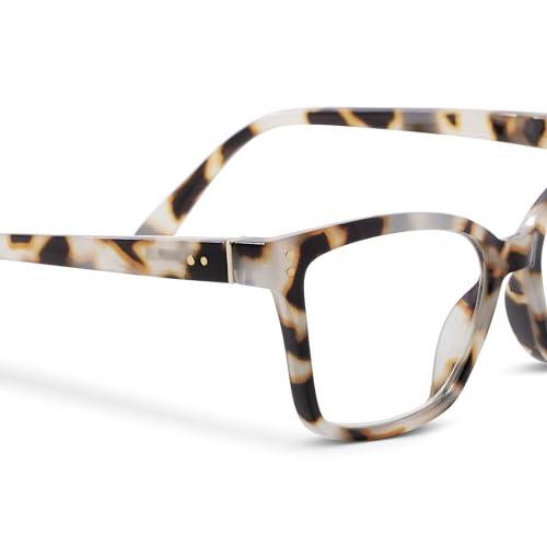 Peepers by PeeperSpecs Peepers by PeeperSpecs Women's Octavia Square Blue Light Blocking Glasses, Chai Tortoise, +1.25
