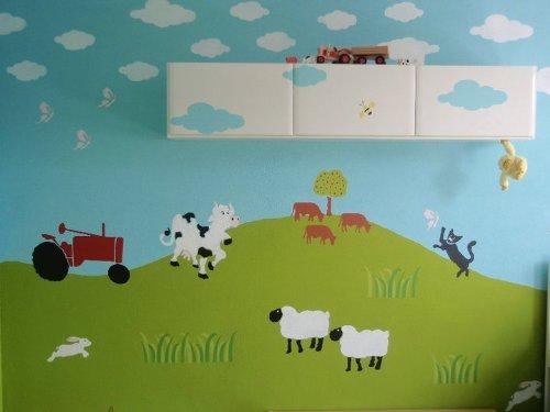 My Wonderful Walls Cloud Stencil for Painting Clouds in a Nature Themed Mural