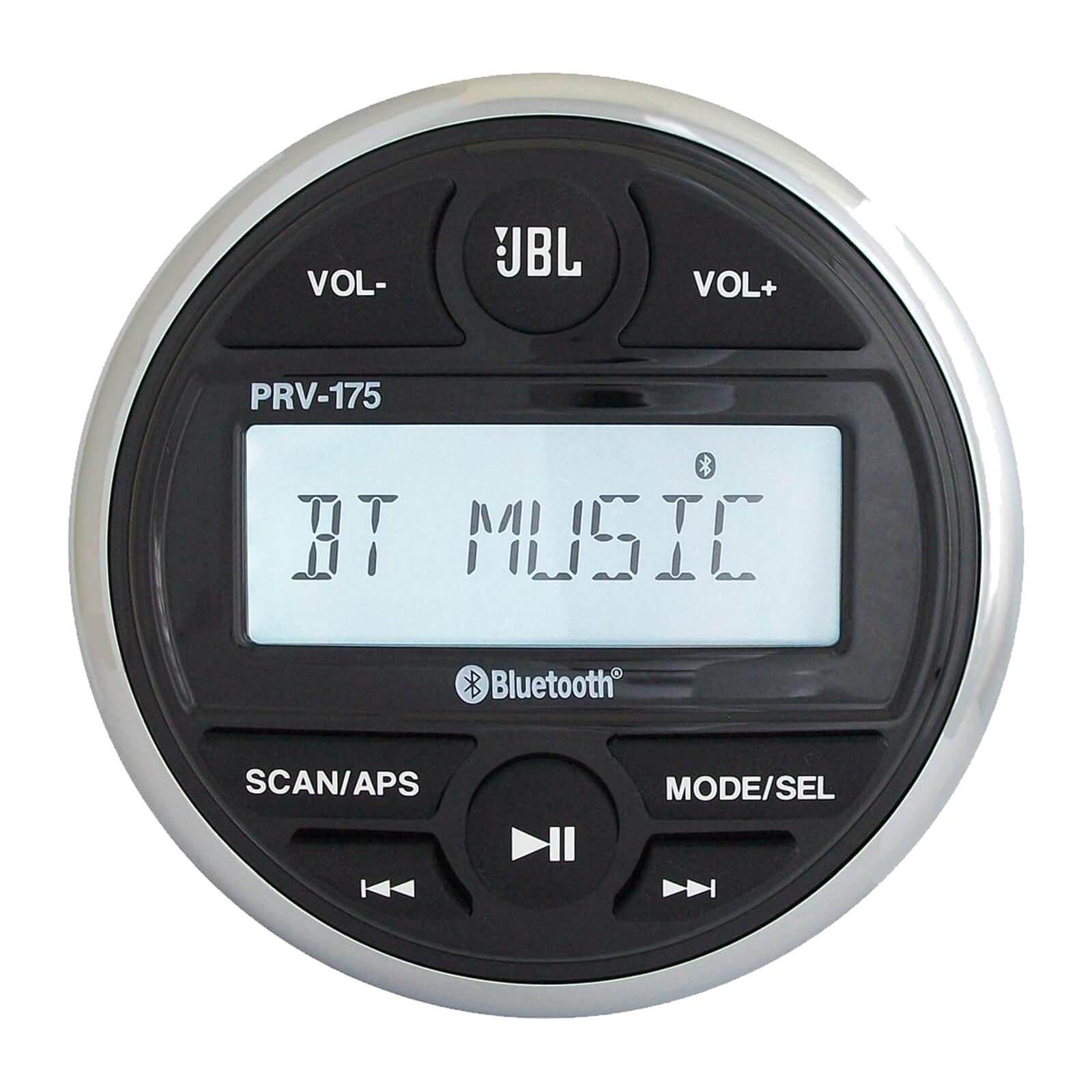 Enrock Marine JBL PRV-175 Marine Gauge Hole Mount USB Bluetooth AM/FM Digital Stereo Receiver, 4x 6.5\" 225 Watt Max Power Waterproof White Powersports LED Speakers, 16 Gauge Speaker Wire - OEM Replacement