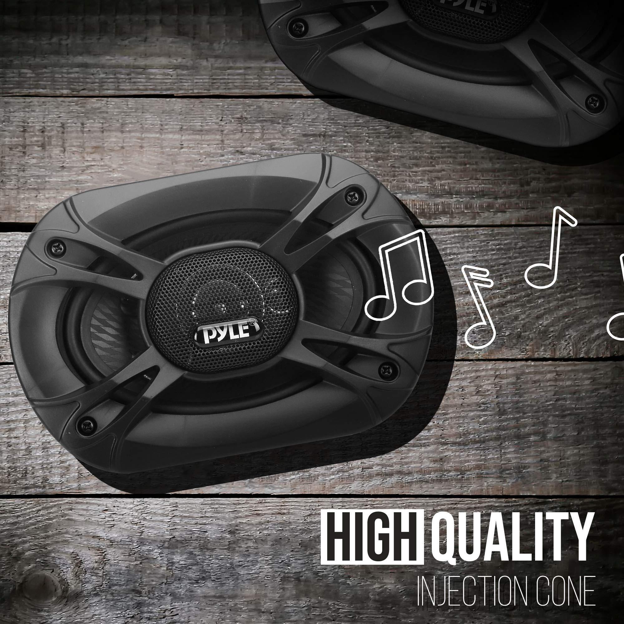 Pyle Pyle 3-Way Universal Car Stereo Speakers - 400W 6 x 8 Triaxial Loud Pro Audio Car Speaker Universal OEM Quick Replacement Component Speaker Vehicle Door/Side Panel Mount Compatible PL6183BK (Pair)