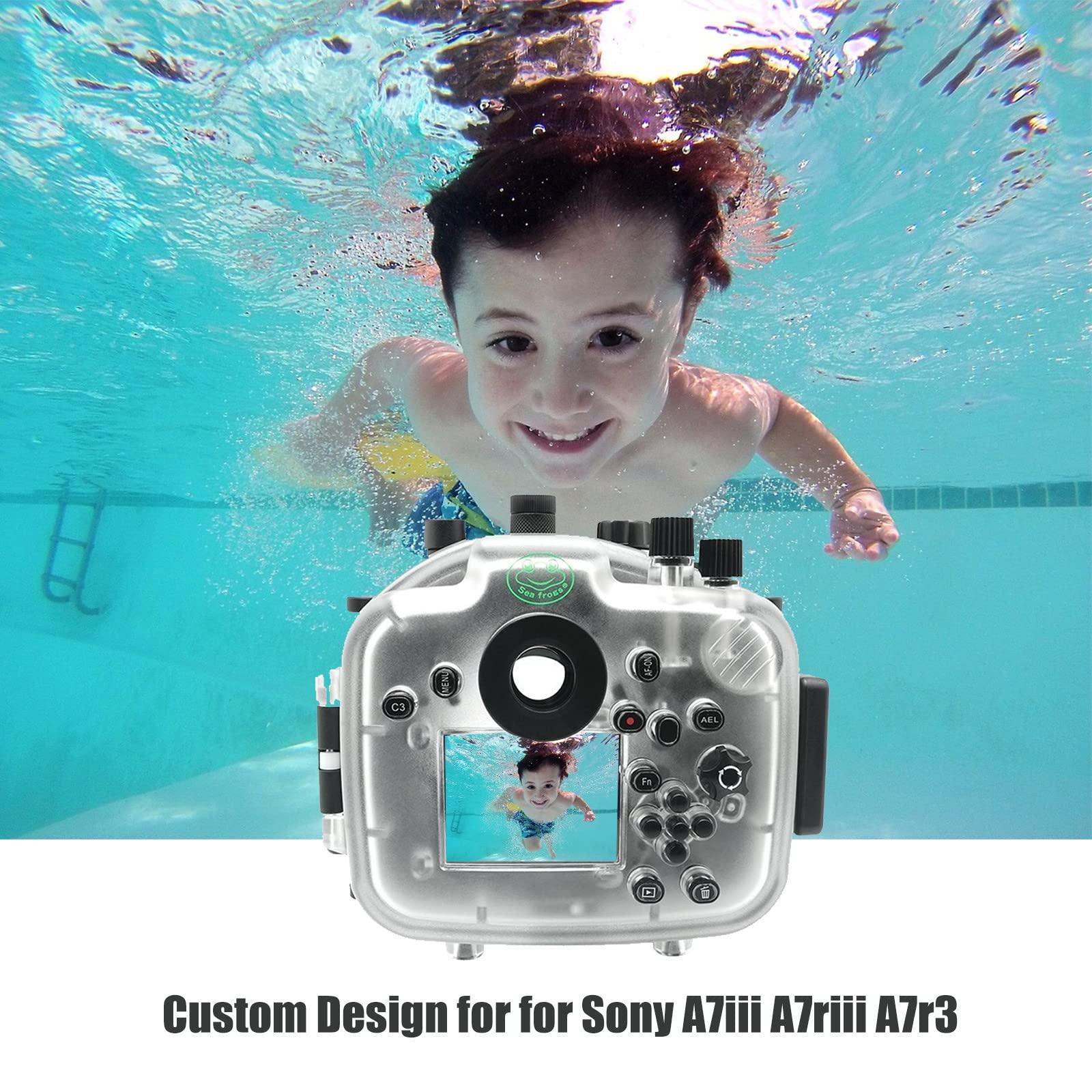 Sea frogs Seafrogs Underwater Housing for Sony A7iii A7riii +WA005F Dome port Kit [40m/130ft] Waterproof Case with 6" Dome for Sony A7r3 A7m3+ 16-35mm F4, 28-70mm F3.5-5.6