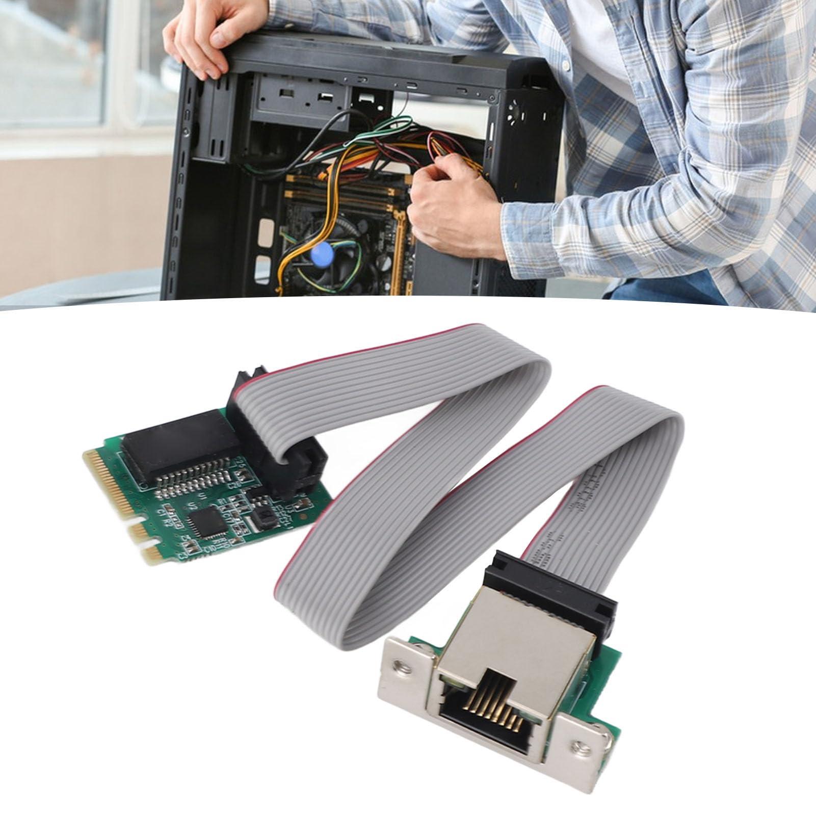 Diyeeni Gigabit M.2 M Key Ethernet Network Expansion Card, Single Port 2.5G M.2 A E Server NIC, RTL8111H Industrial Control Equipment Network Card, Straight Pin