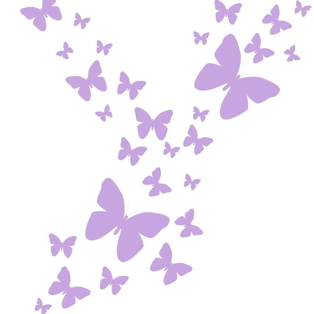 Create-A-Mural Butterfly Wall Decals Beautiful Girls Wall Stickers Wall Art Vinyl Stickers for Bedroom Kids Room Decor Nursery Toddler Teen Decorations Playroom Birthday (Lilac Purple)