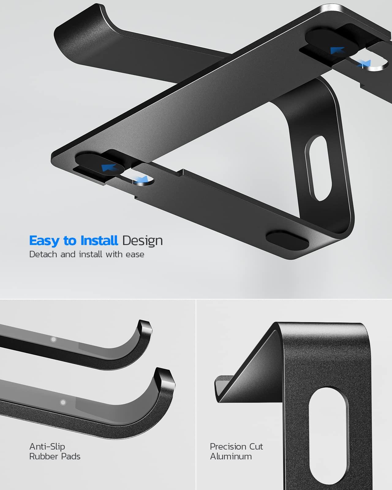Nulaxy Nulaxy Laptop Stand, Ergonomic Aluminum Laptop Computer Stand, Detachable Laptop Riser Notebook Holder Stand Compatible with MacBook Air Pro, Dell XPS, HP, Lenovo More 10-15.6 Laptops