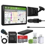 Garmin Garmin Dezl OTR720 GPS Truck Navigator 7" Large Display Touchscreen, Commercial GPS Navigation for Semi-Truck Driver Bundle with 32GB SD Memory Card + LCD Cleaning Kit + More Accessories