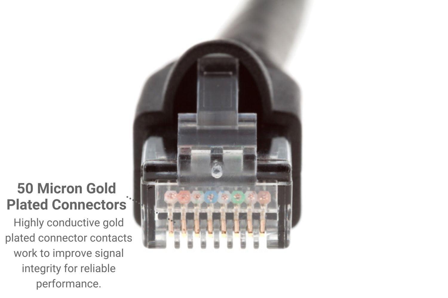 CablesAndKits CablesAndKits - Cat6a Ethernet Cable, Booted, Jacket: PVC (CM), 25 ft, Black, Pure Copper, RJ45 Computer & Networking Patch Cord