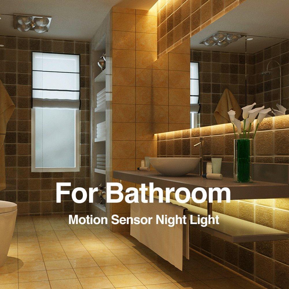 Vansky Vansky Motion Activated Bed Light, Flexible LED Strip Motion Sensor Night Light Bedside Lamp Illumination with Automatic Shut Off Timer (Warm Soft Glow)