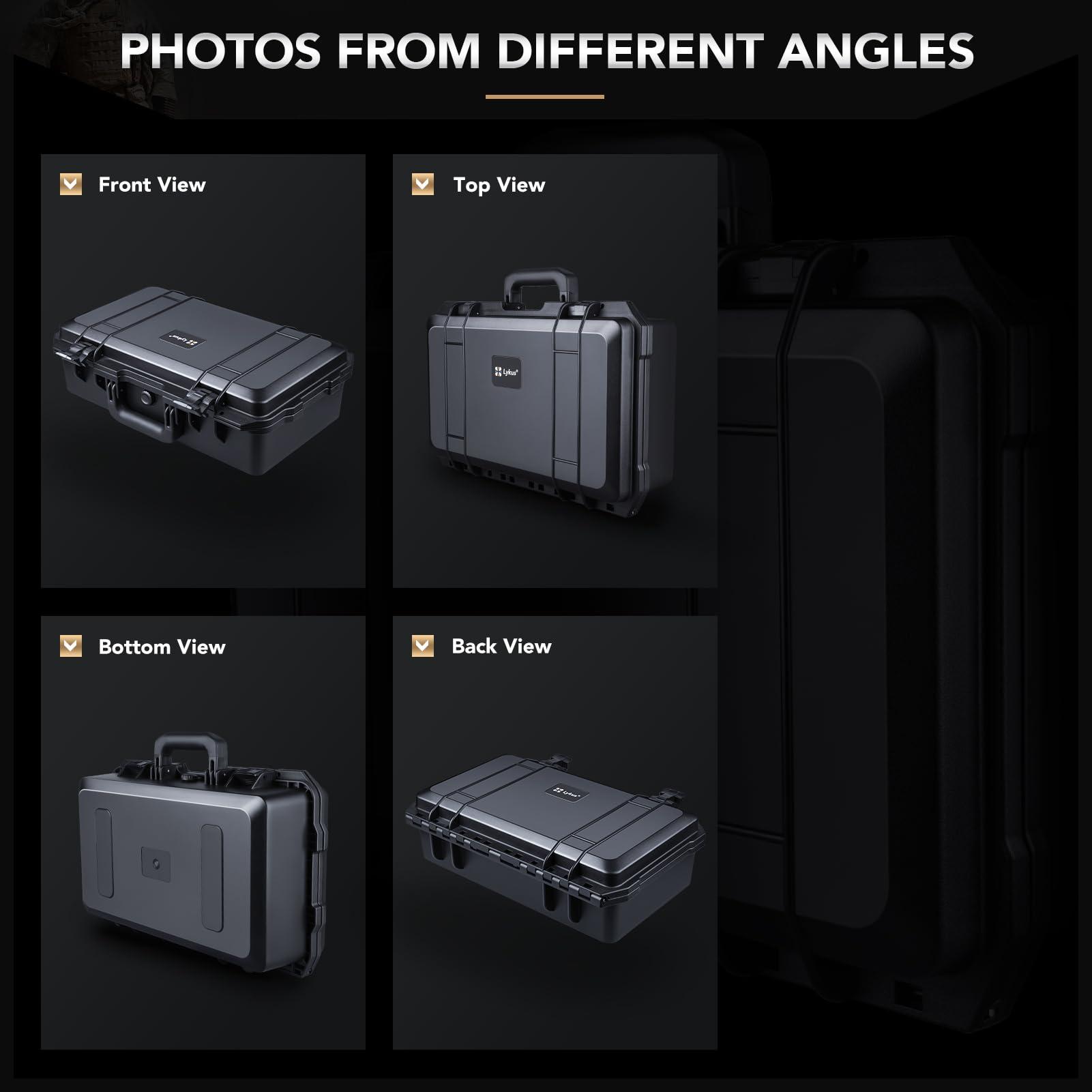 Lykus Lykus HC-5110 Large Waterproof Hard Case with Foam, Interior Size 20x11.4x6.7 inch, Suitable for gun,electronic equipment and more