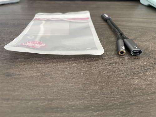 Liaoan USB C to 3.5mm headphones and charging adapter, 2-in-1 USB C to 3.5mm female head and USB C charging port, fast charging, suitable for mobile phone 15 Pro Max Plus, S21 S22 S23 S24 Ultra, Note 20.