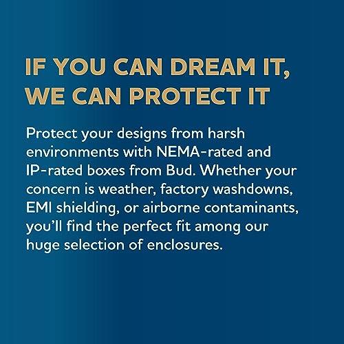 Bud BUD Industries HD-7600 Heavy Duty Impact Resistant NEMA Plastic Box 6.62" L x 4.68" W x 2.37" H, Black