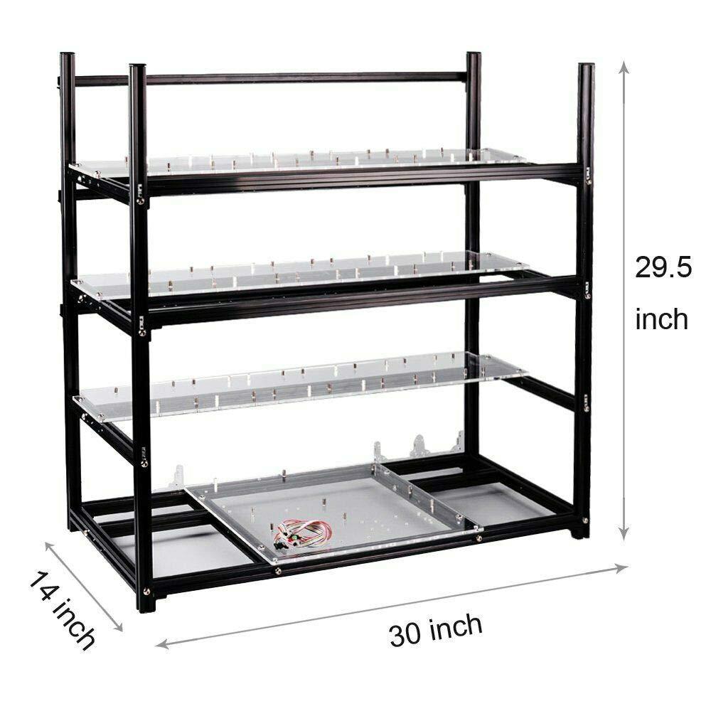 HLL HLL 19GPU Open Air Mining Rig Case Frame Bitcoin Ethereum BTC LTC(with 18 Fans),Black