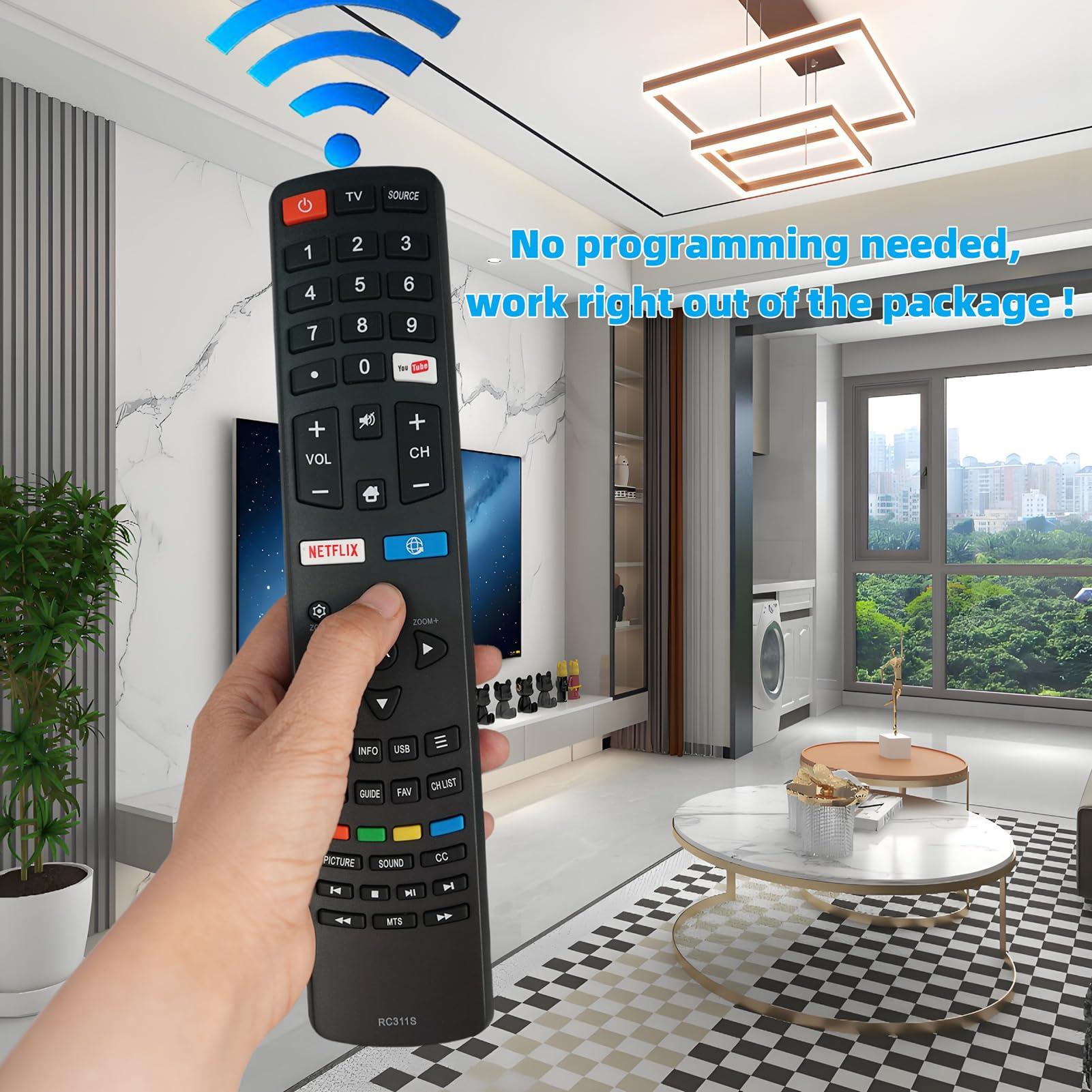 Kassionel RC311S Replacement Remote fit for Pioneer TV PLE-32S1HD PLE-65D1800 PLE-32S08HD PLE-40S08FHD PLE-43D1202UD PLE-43S09UHD PLE-50S08UHD PLE-32S08HD PLE-50D1200F PLE-43D1202UD PLE-55S08UHD