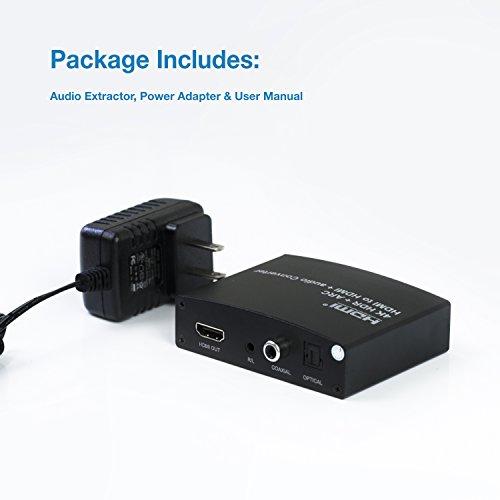Expert Connect Expert Connect | HDMI Audio Extractor | 4K/2K@60Hz, HDMI 2.0, HDCP 2.2 | Coaxial/Optical (SPDIF/Toslink) / 3.5mm Stereo Jack | Splits HDMI Input to HDMI Video + Digital Audio/Analog Audio Output
