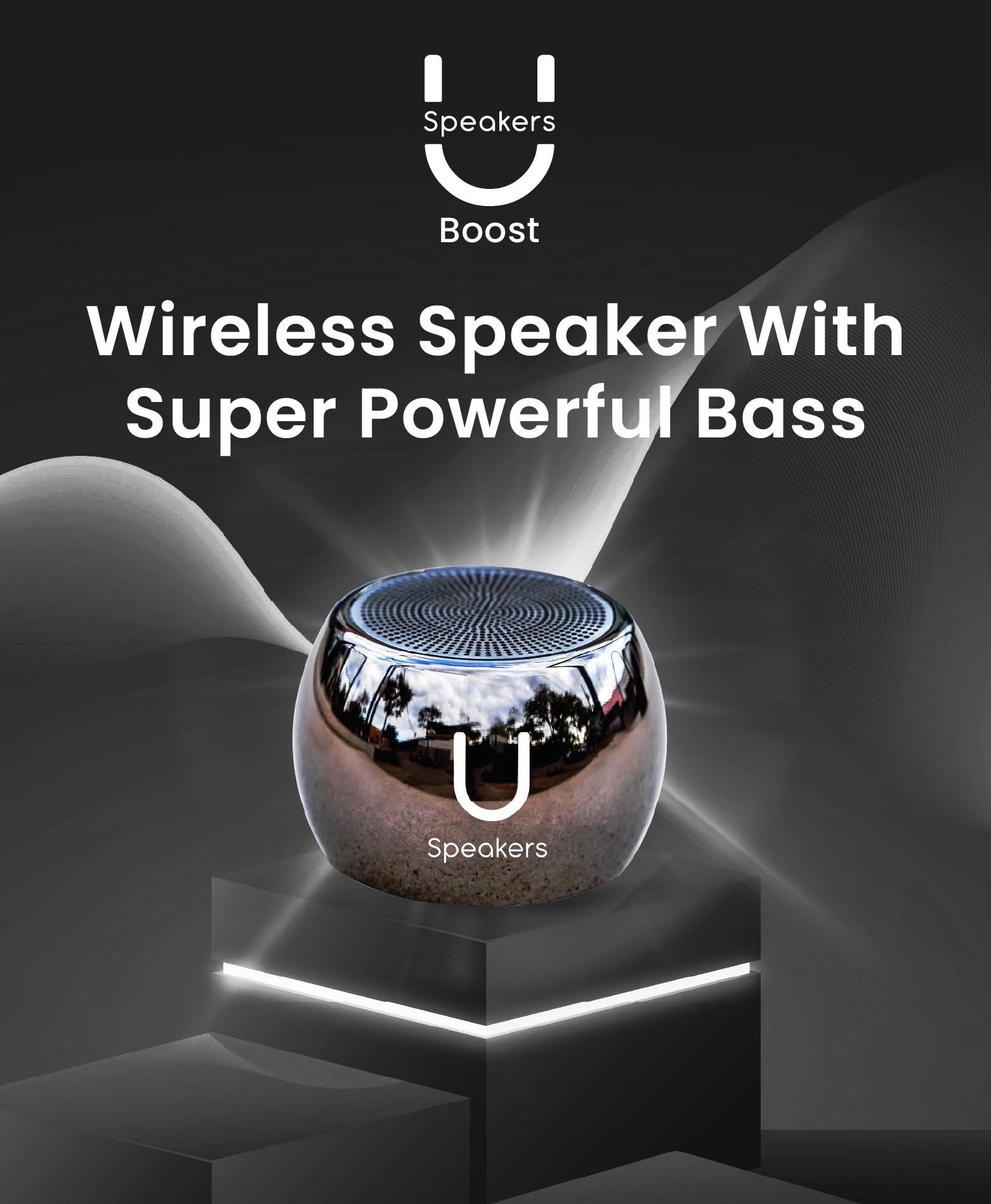 Fashionit Fashionit U Boost Speaker | Stylish Portable Wireless Bluetooth 5.0 with Built-in Subwoofer and Mic | Perfect Mini Speaker for Home, Parties, Travel! Small Device, Rich Sound | Hematite