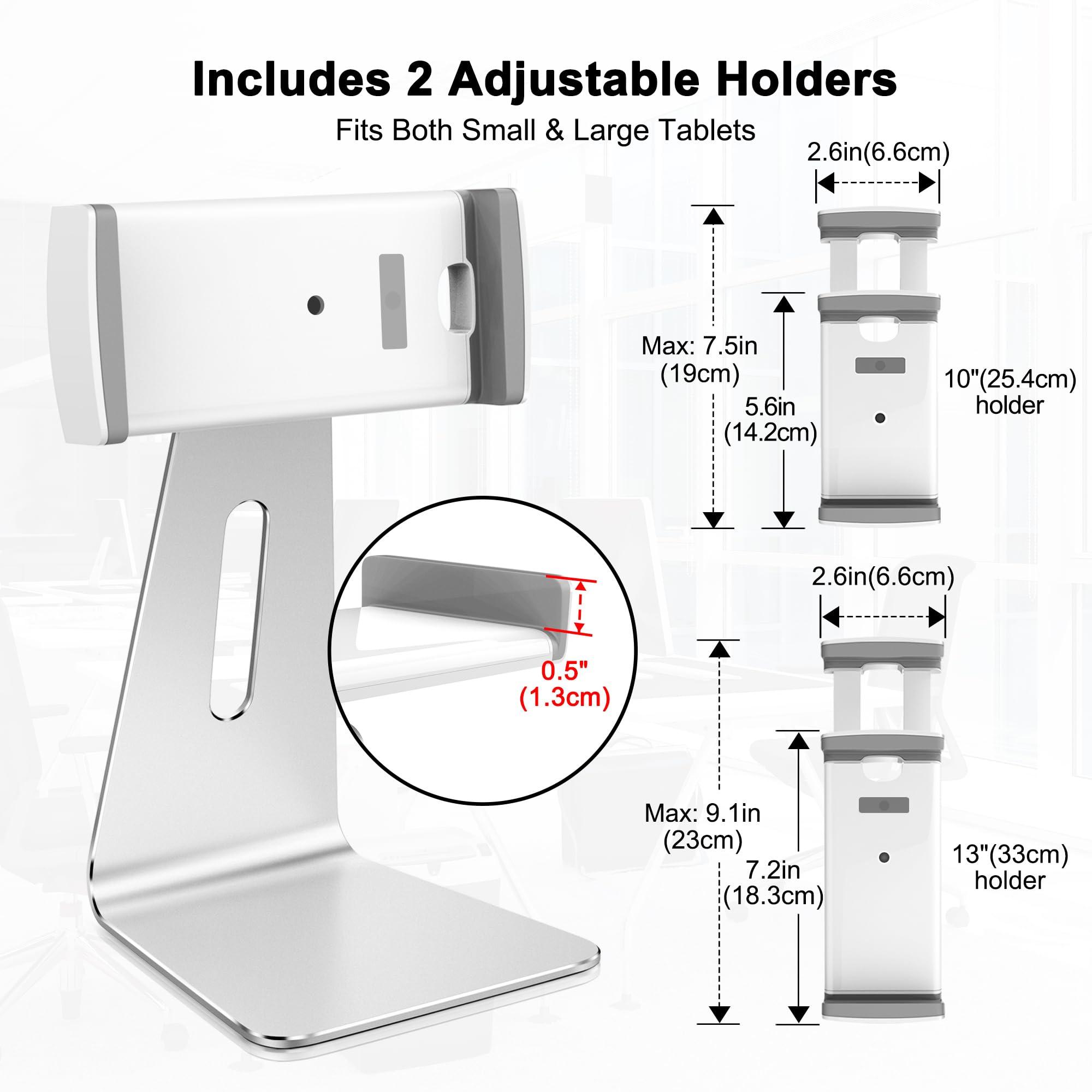 AboveTEK AboveTEK Elegant Tablet Stand, Aluminum iPad Stand Holder, Desktop Kiosk POS Stand for 7-13 inch iPad Pro Air Mini Galaxy Tab Nexus, Tablet Mount for Store Showcase Office Reception Kitchen Countertop