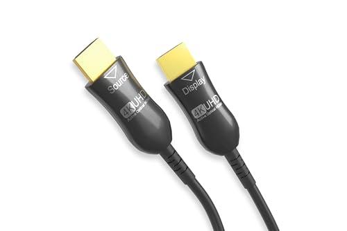 Cablelera Cablelera 4K UHD CMP HDMI Cable 2.0, Hybrid Active Optical Cable (AOC), 18Gbps Hyper Fast Long Distance Data Transmission, ARC, HDCP, NVIDIA, AMD, PS5, Xbox, Gaming, Movie, Plenum Rated, 100ft