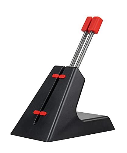 Arozzi Arozzi - Ancora Mouse Bungee with Snug Cord Holder, Rubber Feet, Extendable Spring and Weighted for Stability - Black with Red Accents