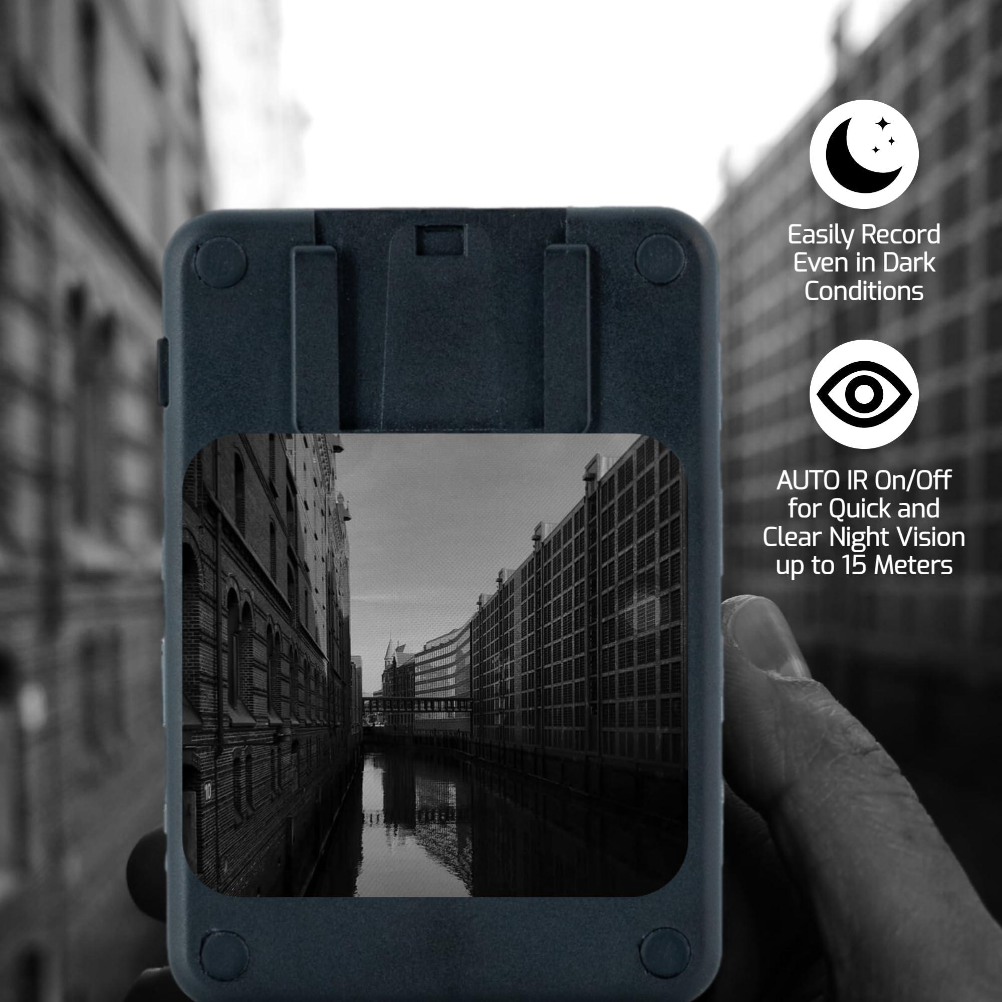 ARMORHAWK ARMORHAWK 4K Body Camera with Audio and Video Recording - Police Body Worn Camera | 140 Wide View Lens | Night Vision, Wearable, Emergency Alarm - for Civilians, Security, Law Enforcement, Personal